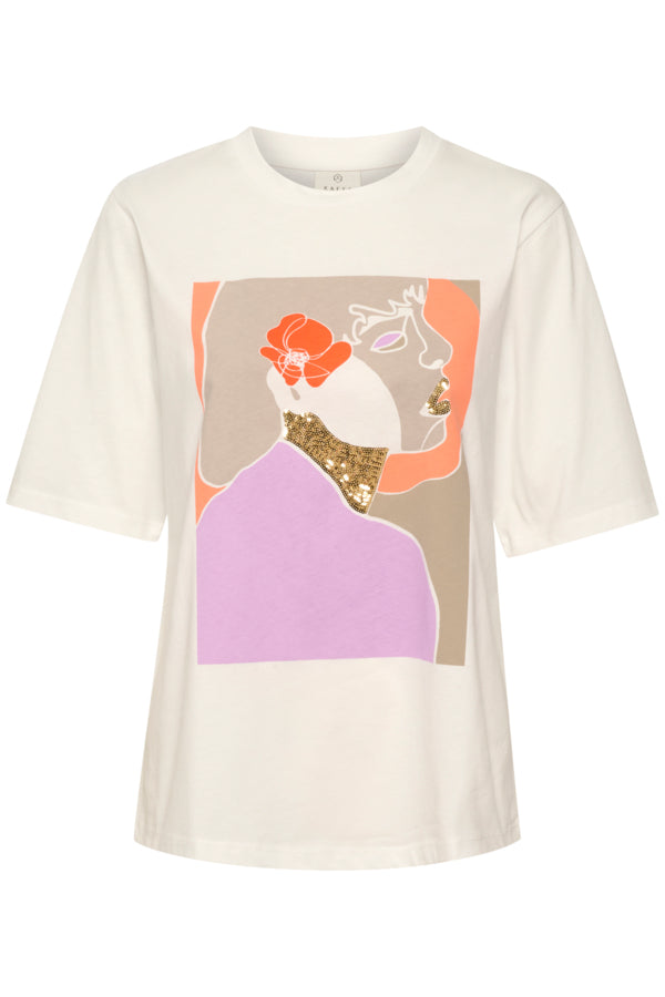 Kaffe Spring 2023 women's casual cotton graphic t-shirt - product