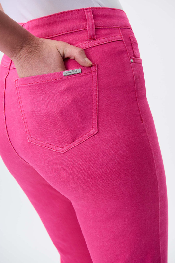 JOSEPH RIBKOFF SPRING 2023 women's casual colourful slim cropped jeans - pink pocket detail