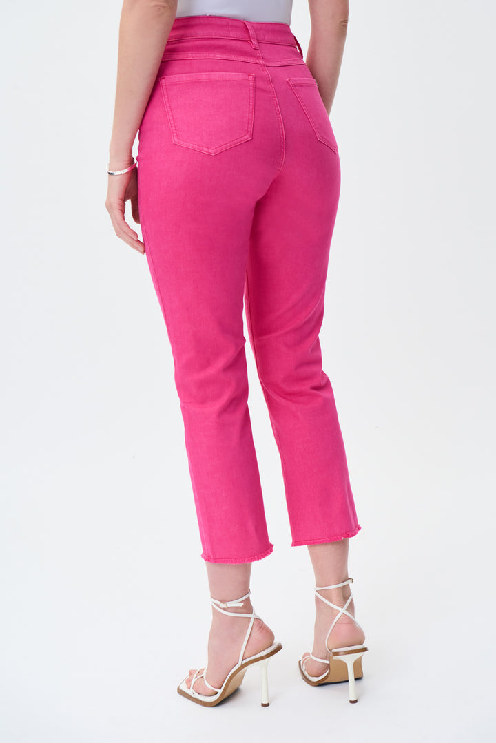 JOSEPH RIBKOFF SPRING 2023 women's casual colourful slim cropped jeans - pink back