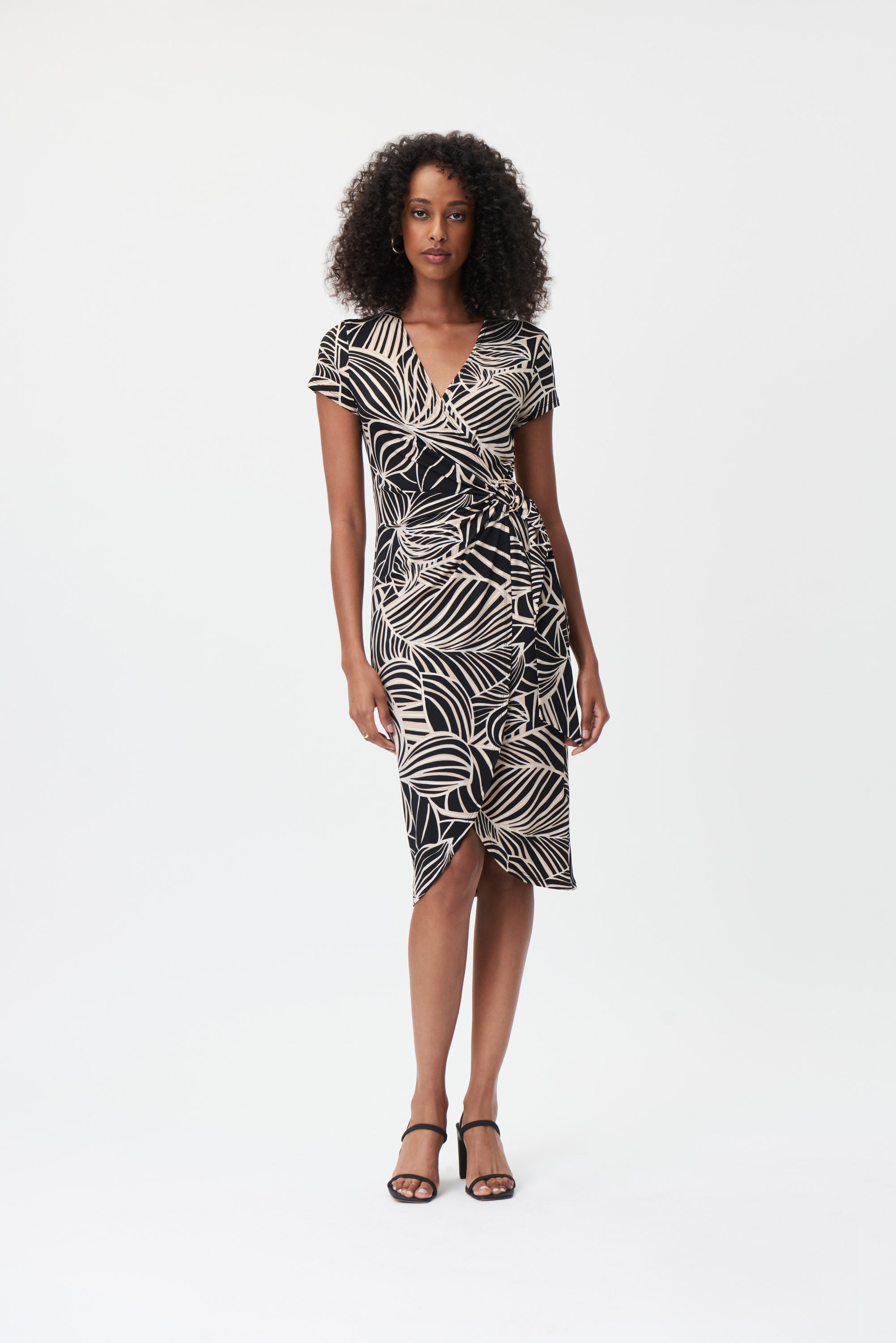 Palm print hotsell wrap dress