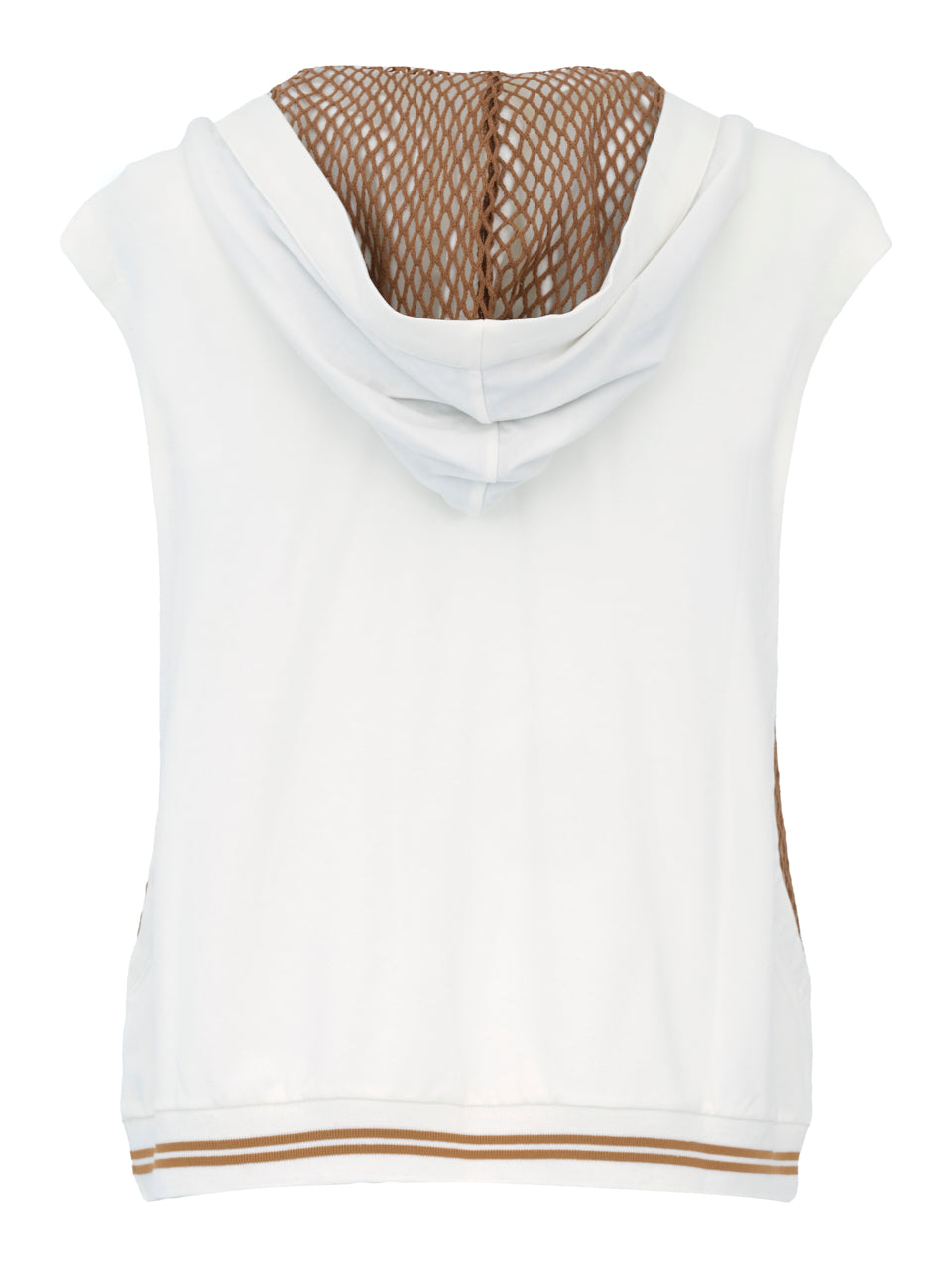 EverSassy Spring 2023 women's casual sleeveless mesh accent hoodie vest loungewear top - back
