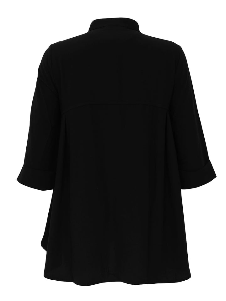 EverSassy Spring 2023 women's casual hi lo tunic blouse with drawstring hem - back