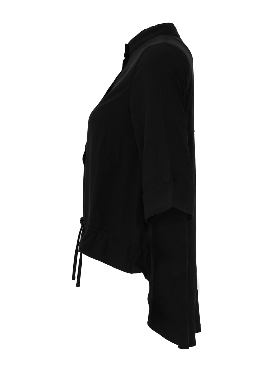 EverSassy Spring 2023 women's casual hi lo tunic blouse with drawstring hem - side