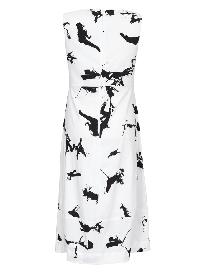 Ever Sassy Spring 2023 women's casual cotton-blend printed sleeveless midi dress with pockets - product back