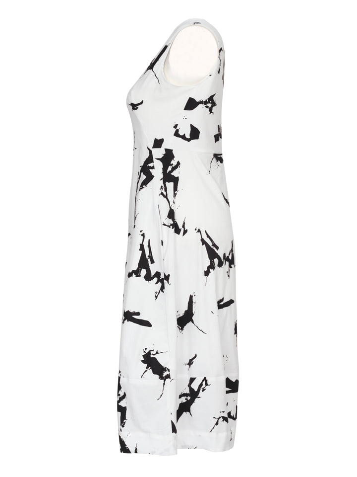 Ever Sassy Spring 2023 women's casual cotton-blend printed sleeveless midi dress with pockets - product side