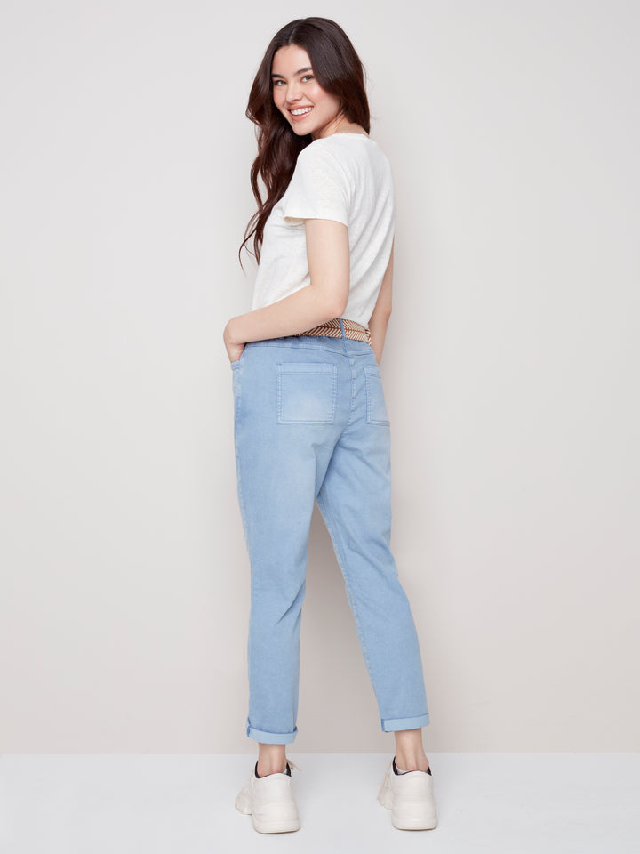 CHAMBRAY PANT WITH BELT