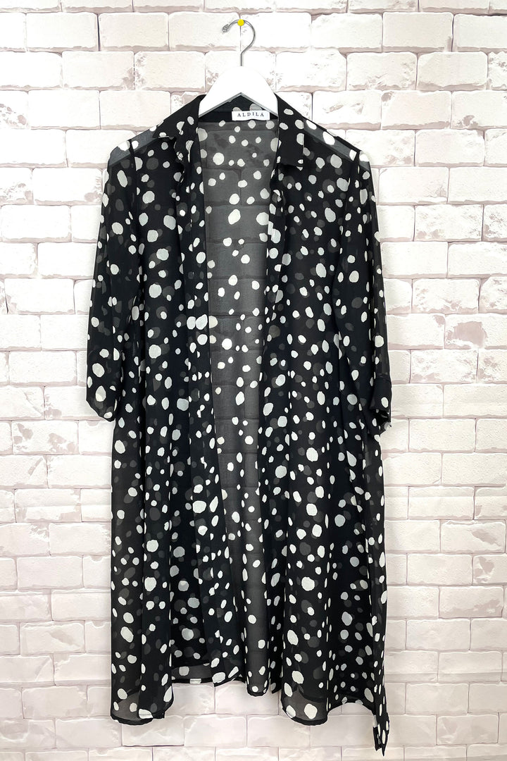 Aldila Spring 2023 women's casual loose printed kimono duster jacket - front