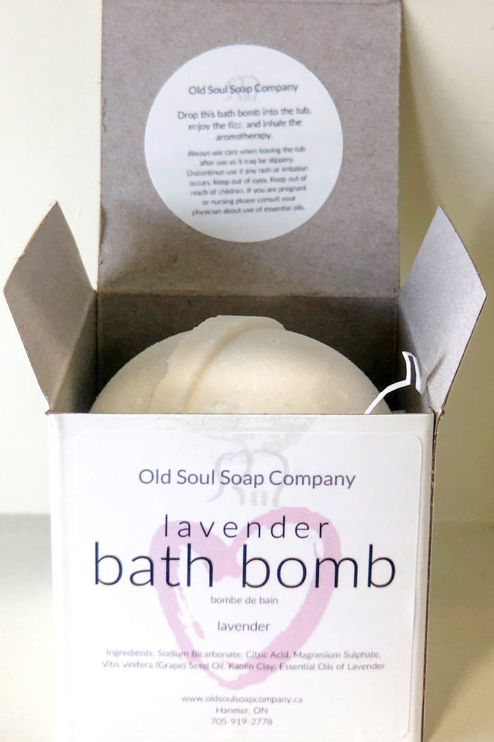 Old Soul Soap Co vegan essential oil; bath bomb - lavender
