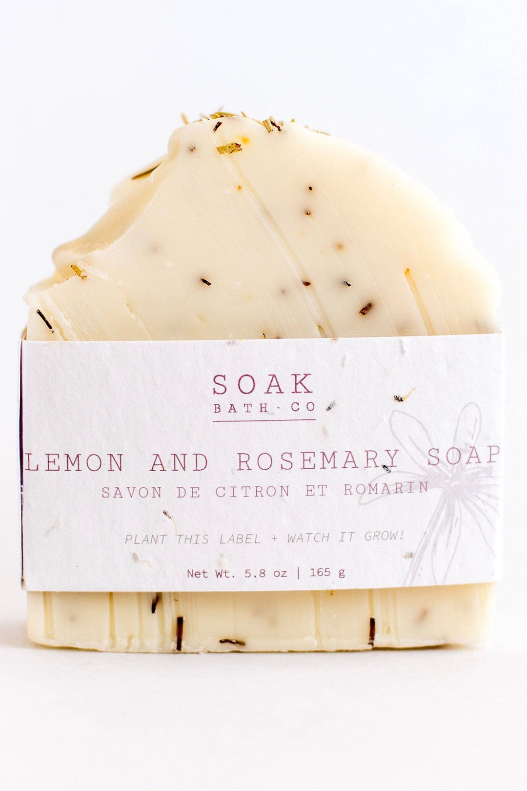 SoakBathCo invigorating lemon & rosemary essential oil soap bar