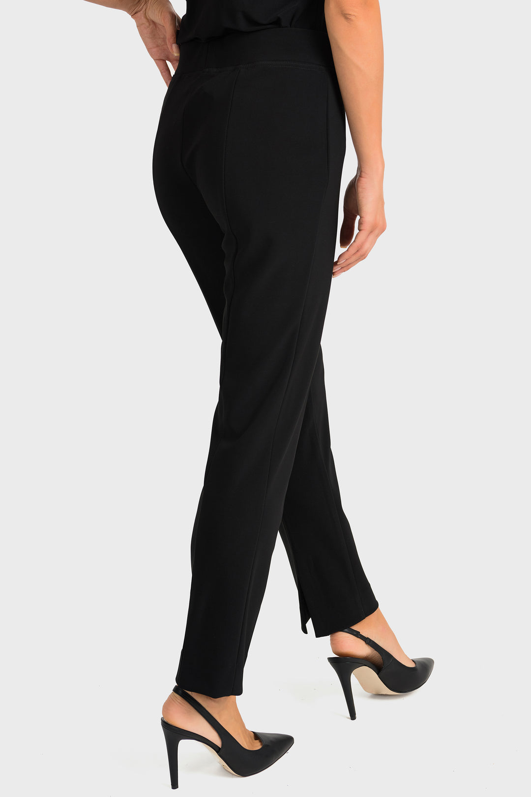 Joseph Ribkoff women's business casual slim fit basic pull-on pant - black back
