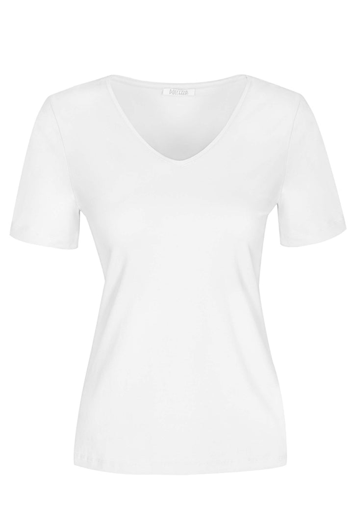 Camiseta básica de algodón con cuello en V